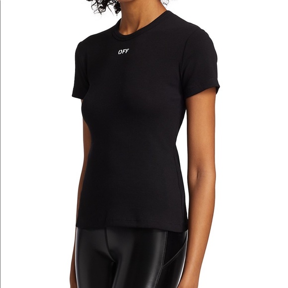 SOLD Authentic Off-White “Main Basic Ribbed T-Shirt” - Picture 3 of 10